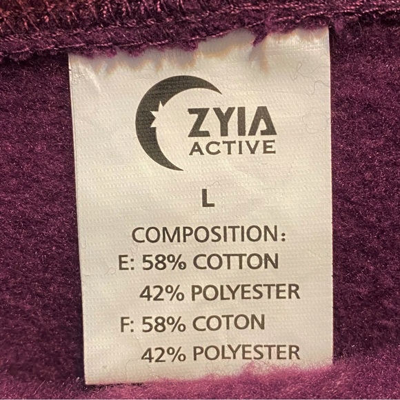 ZYIA Oh So Soft Cowl Neck Hoodie Plum Purple Fleece Lined L - Picture 4 of 8